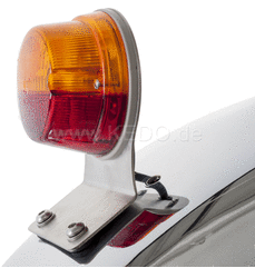 Kedo Hella Classic Taillight with stainless steel bracket, without license plate light, suitable for item 63020 + 63021, TUV with report | 50119CR