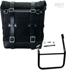 Unitgarage / ユニットガレージ Waxed suede side pannier Scram 22L-30L + Left Subframe Caballero, JetBlack | U202+2253SX-JetBlack