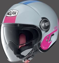 Nolan / ノーラン ジェット ヘルメット N21 VISOR AGILITY, Zephyr White Pink
