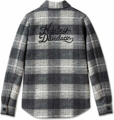 Harley-Davidson Shirt Jacket-Knit, Yarn Dyed Plaid-Black Beauty | 96265-24VW