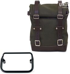 Unitgarage / ユニットガレージ Side Pannier Canvas + R18 frame for Fishtail exhaust, Green/Brown | U001+3401-Green-Brown