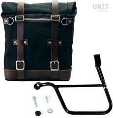 Unitgarage / ユニットガレージ Canvas Side Pannier Scram 22L-30L + Left Subframe Triumph Street 900 Series (2017 until now), Black/Brown | U201+1013SX-Black-Brown