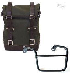 Unitgarage / ユニットガレージ Side Pannier Canvas + Left Subframe Mash, Green/Brown | U001+2600SX-Green-Brown