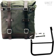 Unitgarage / ユニットガレージ Canvas Side Pannier Scram 22L-30L + Left Subframe Caballero, Green/Brown | U201+2253SX-Green-Brown