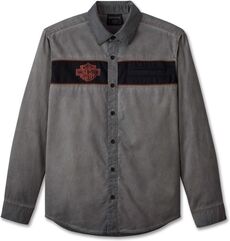Harley-Davidson Shirt-Woven, Colorblock-Design-Blackened Pearl | 99177-24VM