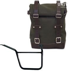 Unitgarage / ユニットガレージ Side Pannier Canvas + Right Subframe Pan America 1250, Green/Brown | U001+3304DX-Green-Brown