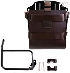 Unitgarage / ユニットガレージ Carrying system in aluminum with adjustable leather front, Quick Release System and frame, Brown/Black | U085+U000+1229-Brown-Black