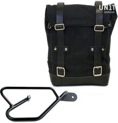 Unitgarage / ユニットガレージ Side Pannier Canvas + Right Subframe Guzzi V9 Bobber, Black/Black | U001+2250DX-Black-Black