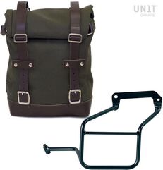 Unitgarage / ユニットガレージ Side Pannier Canvas + Left Subframe Aprilia Tuareg 660, Green/Brown | U001+3600SX-Green-Brown