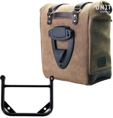 Unitgarage / ユニットガレージ Waxed suede side pannier Scram 22L-30L + Universal frame, MossGrey | U202+1006-MossGrey