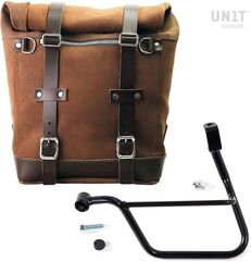 Unitgarage / ユニットガレージ Waxed suede side pannier Scram 22L-30L + Left Subframe Triumph T100 (2017 until now), ColoradoBrown | U202+1011SX-ColoradoBrown