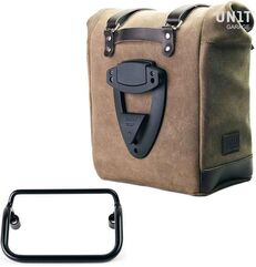 Unitgarage / ユニットガレージ Waxed suede Side Pannier + R18 frame for Fishtail exhaust, MossGrey | U202+3401-MossGrey