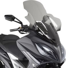 GIVI / ジビ Windscreen for Kymco Xciting 400, color Clear, dim. HxW 85 x 63 cm, 28 cm higher than oe, fits oe headlight fairing | D6104ST