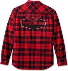 Harley-Davidson Shirt-Woven, Red Checkered | 96216-24VM