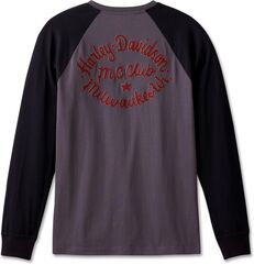 Harley-Davidson Henley-Knit, Colorblock-Design-Blackened Pearl | 96546-23VM