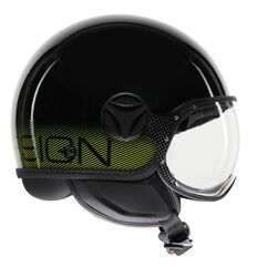 MOMO DESIGN / モモ デザイン ヘルメット FGTR CLASSIC 欧州E2206認証, STRIPES ブラック/イエロー FLUO | 21184A7001012