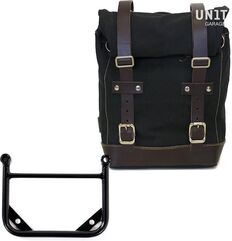 Unitgarage / ユニットガレージ Canvas side bag + Universal frame, Black/Brown | U001+1006_Black-Brown