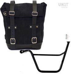 Unitgarage / ユニットガレージ Waxed Suede Side Pannier + Left Subframe Triumph Bonneville T100 (2001-2016), JetBlack | U002+1005SX-JetBlack