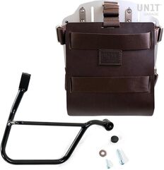 Unitgarage / ユニットガレージ Carrying system in aluminum with adjustable leather front, Quick Release System and frame (2016 until now), Brown/Silver | U085+U000+1013DX-Brown-Silver