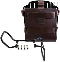 Unitgarage / ユニットガレージ Carrying system in aluminum with adjustable leather front, Quick Release System and vitpilen 701 frame, Brown/Black | U085+U000+3001-Brown-Black