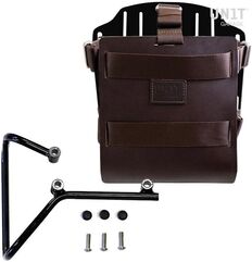 Unitgarage / ユニットガレージ Carrying system in aluminum with adjustable leather front, Quick Release System and Svartpilen 701 frame, Brown/Black | U085+U000+3002-Brown-Black