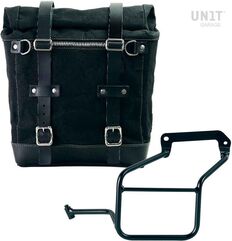 Unitgarage / ユニットガレージ Canvas Side Pannier Scram 22L-30L + Left Subframe Aprilia Tuareg 660, Black/Black | U201+3600SX-Black-Black