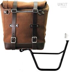 Unitgarage / ユニットガレージ Waxed suede side pannier Scram 22L-30L + Left Subframe Triumph Bonneville T100 (2001-2016), ColoradoBrown | U202+1005SX-ColoradoBrown