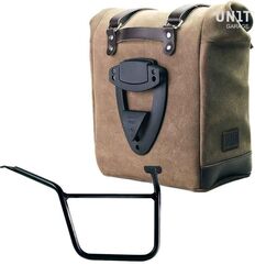 Unitgarage / ユニットガレージ Waxed suede side pannier Scram 22L-30L + Right Subframe Pan America 1250, MossGrey | U202+3304DX-MossGrey