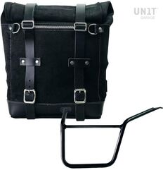 Unitgarage / ユニットガレージ Waxed suede side pannier Scram 22L-30L + Left Subframe Pan America 1250, JetBlack | U202+3304SX-JetBlack