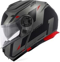 GIVI / ジビ Flip-up helmet X.21 EVO NUMBER Matt Titanium/Black/Red, Size 54/XS | HX21RNBTR54