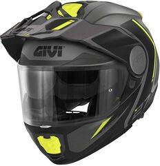 GIVI / ジビ Flip-up helmet X.27 TOURER GRAPHIC Matte Titanium/Yellow, Size 54/XS | HX27RTRTY54
