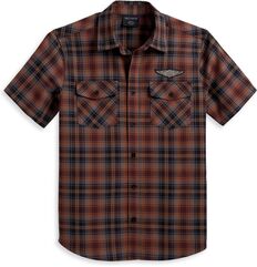 Harley-Davidson Men'S Oval Path Shirt, Brown Plaid | 96387-23VM