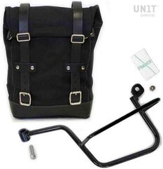 Unitgarage / ユニットガレージ Side Pannier Canvas + Left Subframe Guzzi V7, Black/Black | U001+2213SX-Black-Black