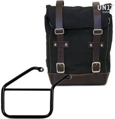 Unitgarage / ユニットガレージ Side Pannier Canvas + Right Subframe Triumph Trident 660, Black/Brown | U001+3500DX-Black-Brown