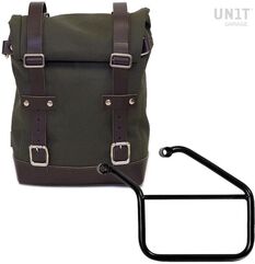 Unitgarage / ユニットガレージ Side Pannier Canvas + Left Subframe Triumph Trident 660, Green/Brown | U001+3500SX-Green-Brown