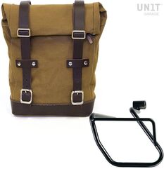 Unitgarage / ユニットガレージ Side Pannier Canvas + Left Subframe BMW CE 04, Beige/Brown | U001+3700SX-Beige-Brown