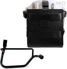 Unitgarage / ユニットガレージ Carrying system in aluminum with adjustable leather front, Quick Release System and frame (2016 until now), Black/Silver | U085+U000+1017DX-Black-Silver