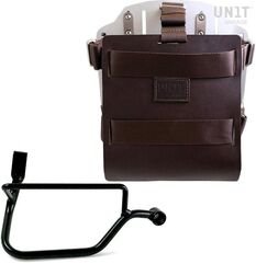Unitgarage / ユニットガレージ Carrying system in aluminum with adjustable leather front, Quick Release System and frame (2016 until now), Brown/Silver | U085+U000+1017DX-Brown-Silver