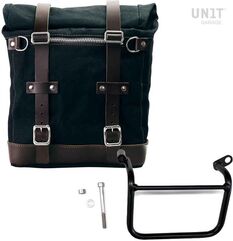 Unitgarage / ユニットガレージ Canvas Side Pannier Scram 22L-30L + Left Subframe Triumph Scrambler 1200 XC_XE (2019 until now), Black/Brown | U201+1019SX-Black-Brown