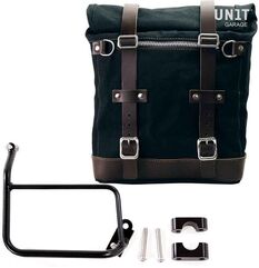 Unitgarage / ユニットガレージ Canvas Side Pannier Scram 22L-30L + Subframe R 1200 GS, Black/Brown | U201+1229-Black-Brown