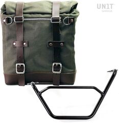 Unitgarage / ユニットガレージ Canvas Side Pannier Scram 22L-30L + Left subframe R1200 GS LC, Green/Brown | U201+1901SX-Green-Brown