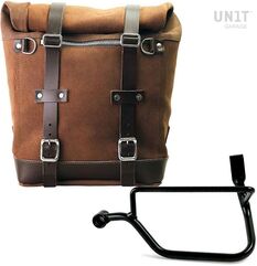 Unitgarage / ユニットガレージ Waxed suede side pannier Scram 22L-30L + Left Subframe Triumph Street Twin 900 SX (2016 until now), ColoradoBrown | U202+1017SX-ColoradoBrown