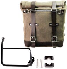 Unitgarage / ユニットガレージ Waxed suede side pannier Scram 22L-30L + Subframe R1200 GS, MossGrey | U202+1229-MossGrey