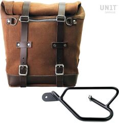 Unitgarage / ユニットガレージ Waxed suede side pannier Scram 22L-30L + Left Subframe Guzzi V9 Bobber, ColoradoBrown | U202+2250SX-ColoradoBrown