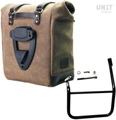 Unitgarage / ユニットガレージ Waxed suede side pannier Scram 22L-30L + Left Subframe Caballero, MossGrey | U202+2253SX-MossGrey