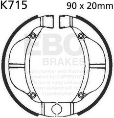EBCブレーキ Plain モーターサイクル リプレイスメント ブレーキシューズ フロント左側用 | K715