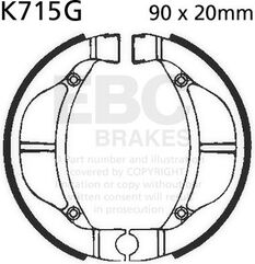 EBCブレーキ モーターサイクル 溝付き リプレイスメント ブレーキシューズ フロント左側用 | K715G