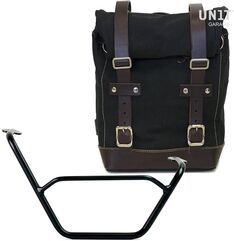 Unitgarage / ユニットガレージ Side Pannier Canvas + right subframe R1200 GS LC, Black/Brown | U001+1901DX-Black-Brown