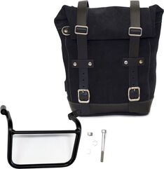 Unit Garage WAXED SUEDE SIDE PANNIER + LEFT SUBFRAME TRIUMPH SCRAMBLER 1200 XC_XE, JetBlack | U002-1019SX-JetBlack