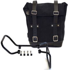 Unit Garage WAXED SUEDE SIDE PANNIER + SUBFRAME HUSQVARNA VITPILEN 701, JetBlack | U002-3001-JetBlack